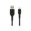 BELKIN PVC USB-KAAPELI USB-A - LIGHTNING, 1M, MUSTA