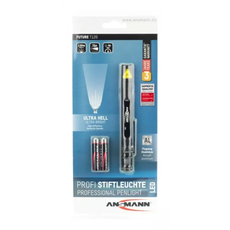 Ansmann Future T120 musta kynä-taskulamppu LED
