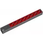 Bachmann 19'' 2 m 8x Schuko H05VV-F 3G 1,00 mm² jatkojohto 8 AC-pistorasiaa musta, punainen