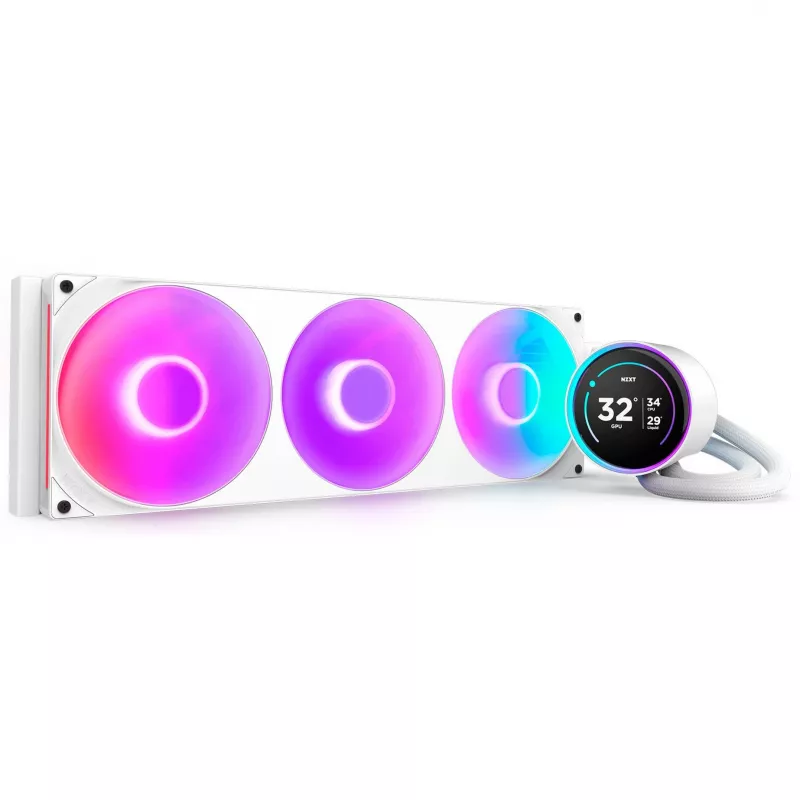 Kraken Elite 420 RGB 420 mm, nestetuuletus valkoinen