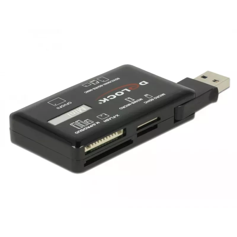 DeLOCK SuperSpeed USB -kortinlukija CF SD Micro SD MS M2 xD 5 Gbps