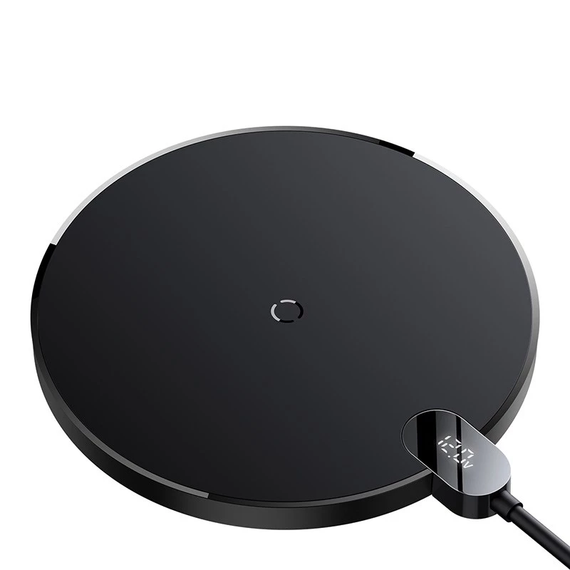 Baseus CCED000001 laturi mobiililaitteille kuulokkeet, älypuhelin musta USB langaton lataus sisäkäyttöön
