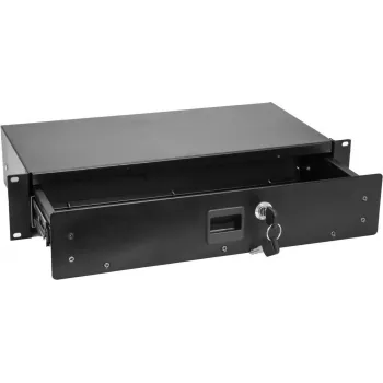Rack-laatikko Omnitronic SN-2 2U lukolla – 2U ulosvedettävä laitelatikko 19 tuuman rackeihin
