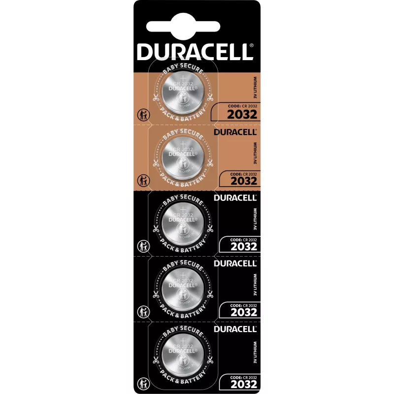 Nappiparisto Duracell Procell CR2032 litium, 3V, 5 kpl:n pakkaus