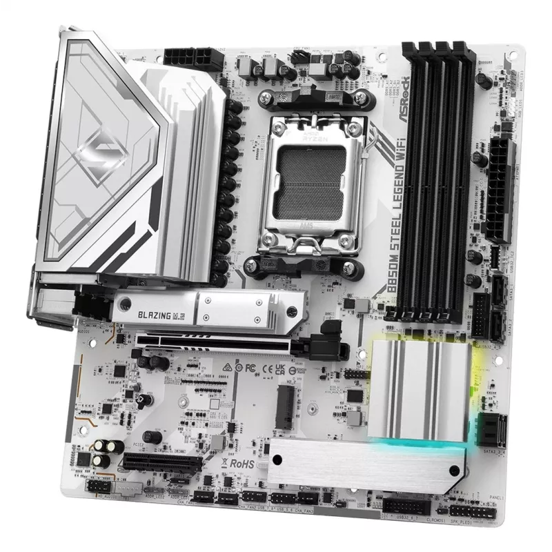 Emolevy ASRock B850M Steel Legend WiFi — AMD B850, kanta AM5, microATX, DDR5, 4 DIMM, Wi-Fi 7, 2.5Gb LAN