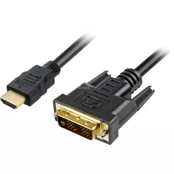 Sharkoon sovitinkaapeli - Single Link - HDMI uros - DVI-D uros