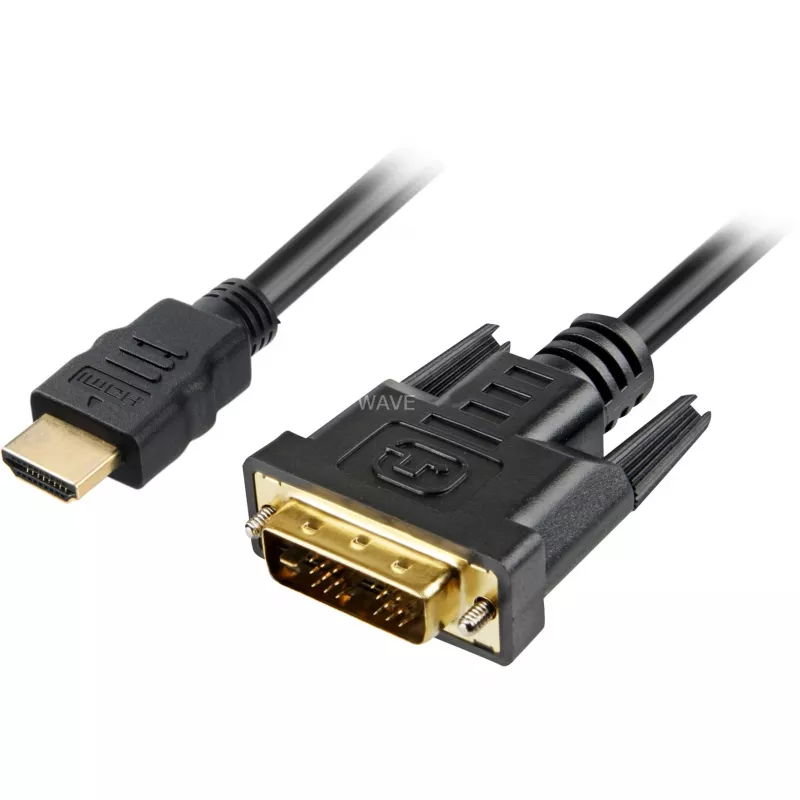 Sharkoon sovitinkaapeli - Single Link - HDMI uros - DVI-D uros