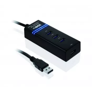 USB 3.2 Gen 1 Type-A 4-porttinen keskitin IBOX IUH3FB, 5000 Mbit/s, musta, 0,5 m kaapeli