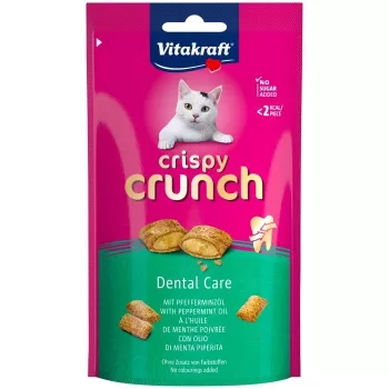 Kissan herkku hampaiden hoitoon Vitakraft Crispy Crunch Dental 60 g — rapea hammasherkku kissoille