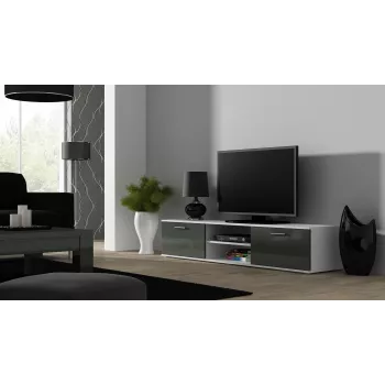 Cama TV-taso SOHO 180 valkoinen/harmaa kiiltävä