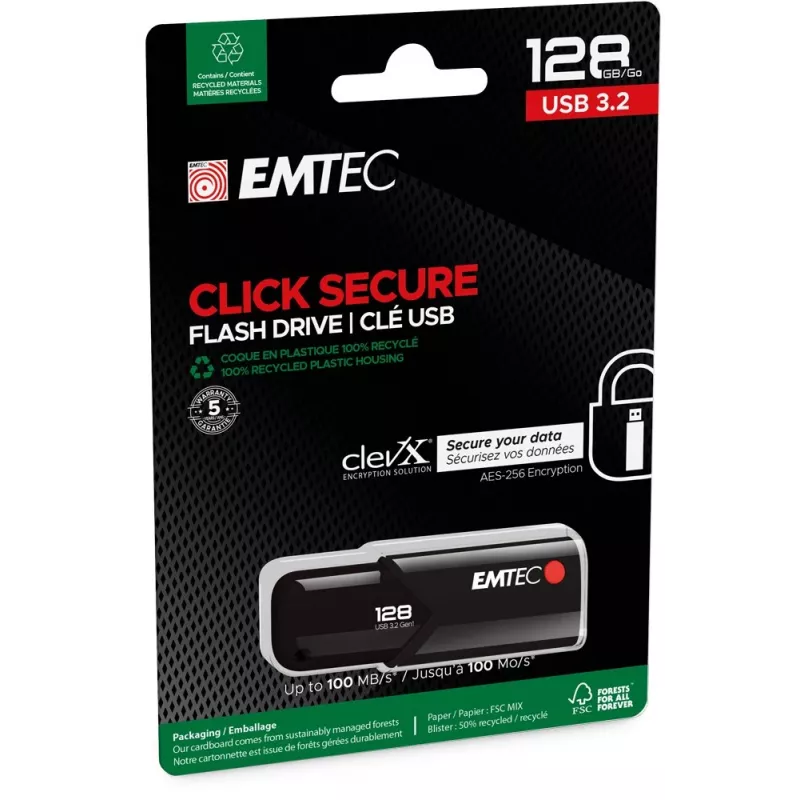 USB-muistitikku Emtec 128 GB USB Type-A 3.2 Gen 2 musta