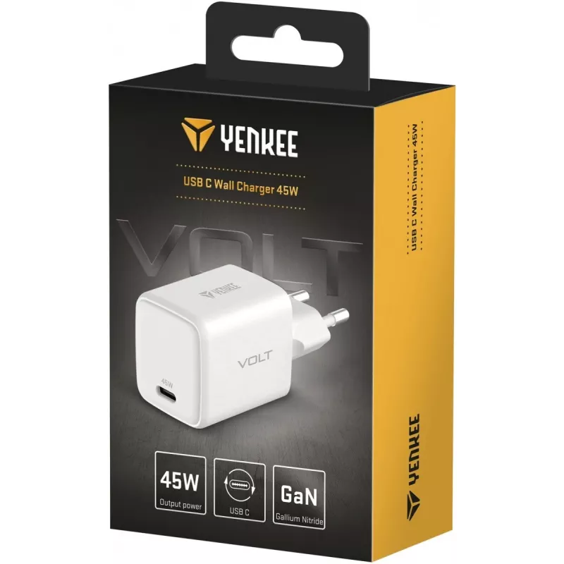 USB-C-laturi YENKEE G45 VOLT 45W Power Delivery 3.0, 3A lähtö