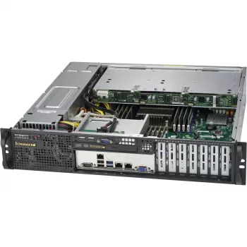 Super Micro Supermicro SC823M TQC-R802LPB - rack - rack-asennettava - 2U - parannettu, laajennettu ATX - SATA/SAS - Hot-Swap 800 wattia - musta (CSE-823MTQC-R802LPB)