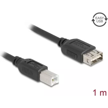 USB 2.0 -kaapeli DELOCK 81530 — 1 m, USB B – USB A, musta