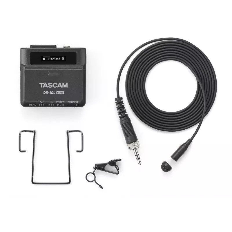 Tascam DR-10L Pro 012-09-110 digitaalinen tallennin lavalier-mikrofonilla