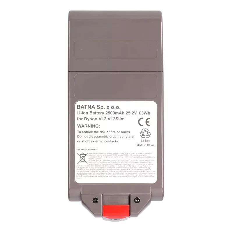 Akku Dyson V12 pölynimuriin, 25,2V 2500mAh
