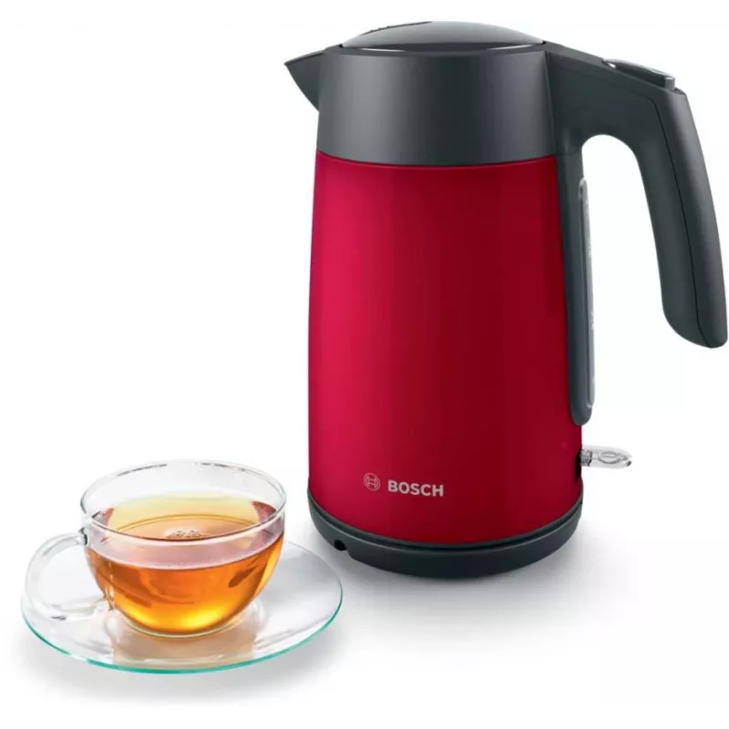 Sähköinen vedenkeitin Bosch TWK7L464 – 1,7 l tilavuus, 2400 W, punainen, muovikotelo