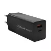 Qoltec 52382 GaN POWER PRO -laturi | 1xUSB Type-C | 1xUSB A | 100W | 5-20V | 1.5-5A | PD | musta