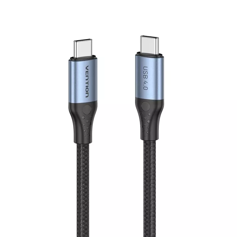 Vention USB4 Gen 3x2 Type-C–Type-C-kaapeli 1 m, 5 A, alumiiniseos, puuvillapunottu