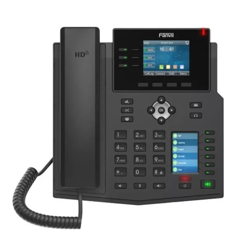 IP-puhelin Fanvil X4U musta 12 linjaa LCD Wi-Fi langallinen käsipuhelin