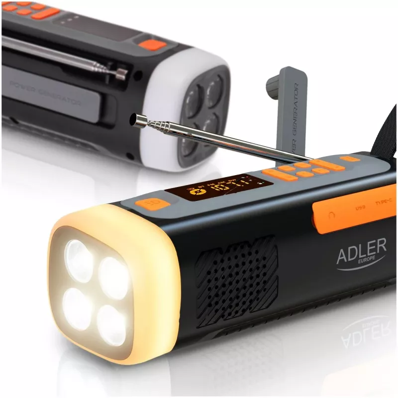 ADLE AD1920 hätäradio aurinkoenergialla