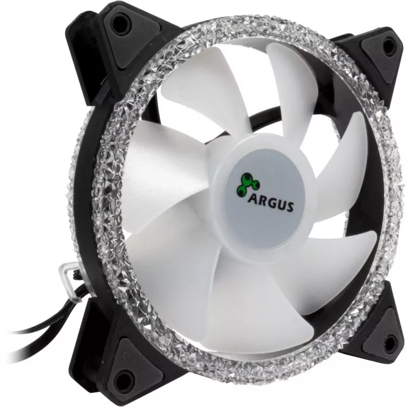 INTER-TECH Argus RS-07 RGB 120 mm koteloiden tuulettimien sarja, 3 kpl, kaukosäätimellä, musta