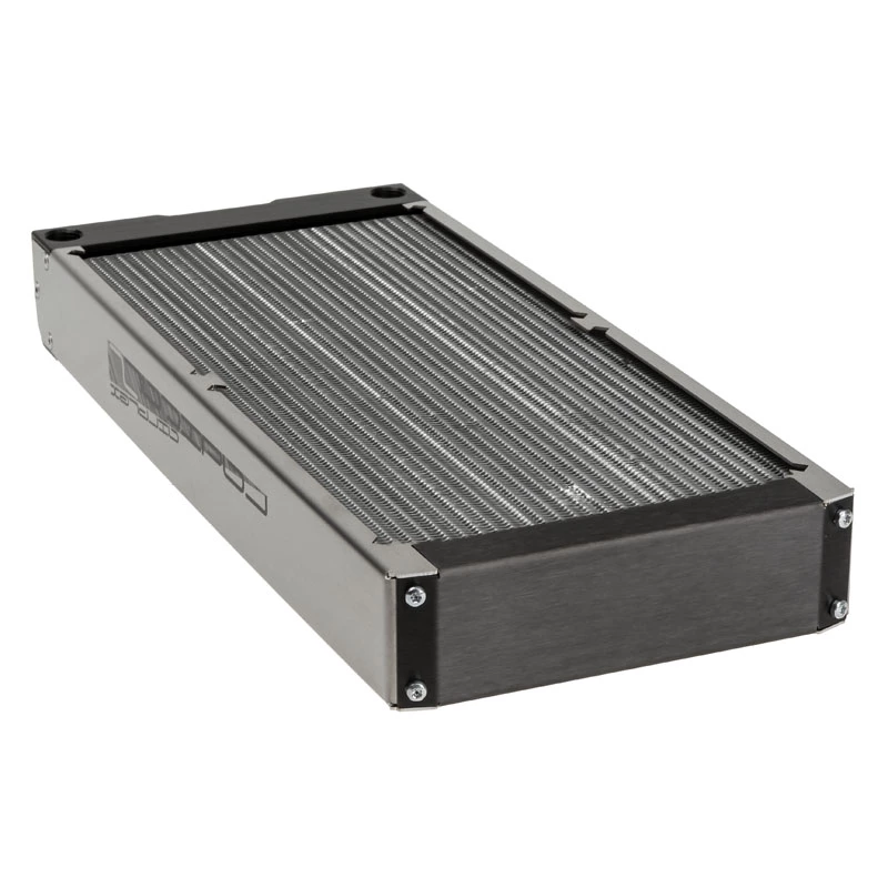 Jäähdytysblokki Aqua-Computer 33705 — alumiini/kupari/ruostumaton teräs, 320×140×40 mm, harmaa/hopea