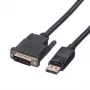 Roline - videokaapeli - DisplayPort (uros) – DVI-D (uros) - 2 m - peukaloruuvit - musta