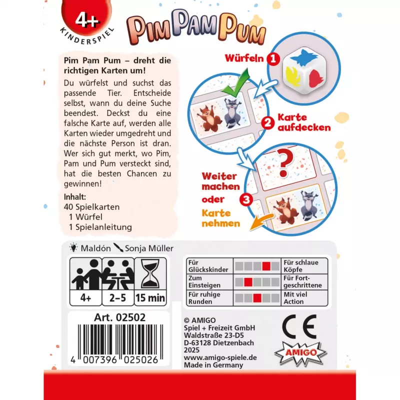Lautapeli AMIGO Amigo Pim Pam Pum malli 02502