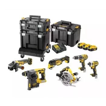 DeWalt DCK685P3T 18V akkutyökalusarja — 3×5,0 Ah akut, DCH273-poravasara, kulmahiomakone, laukku