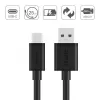 UNITEK USB-KAAPELI USB-A — USB-C 25CM, Y-C480BK