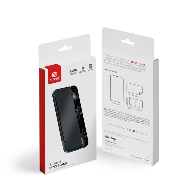 Hybridilasi näytönsuoja Crong iPhone 15 CRG-NANO-IP61 9H kovuus naarmuuntumaton