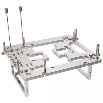Mini-bench table -kotelo Streacom BC1 Mini V2 hopea — kompakti open-frame-kehys