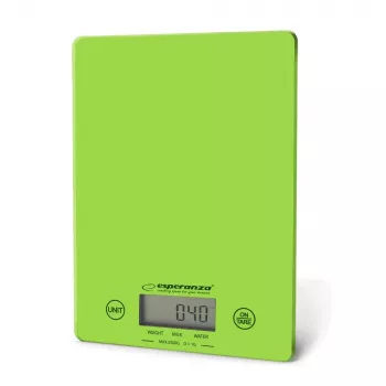 Esperanza EKS002G keittiövaaka elektroninen keittiövaaka vihreä, keltainen työtaso suorakaiteen muotoinen