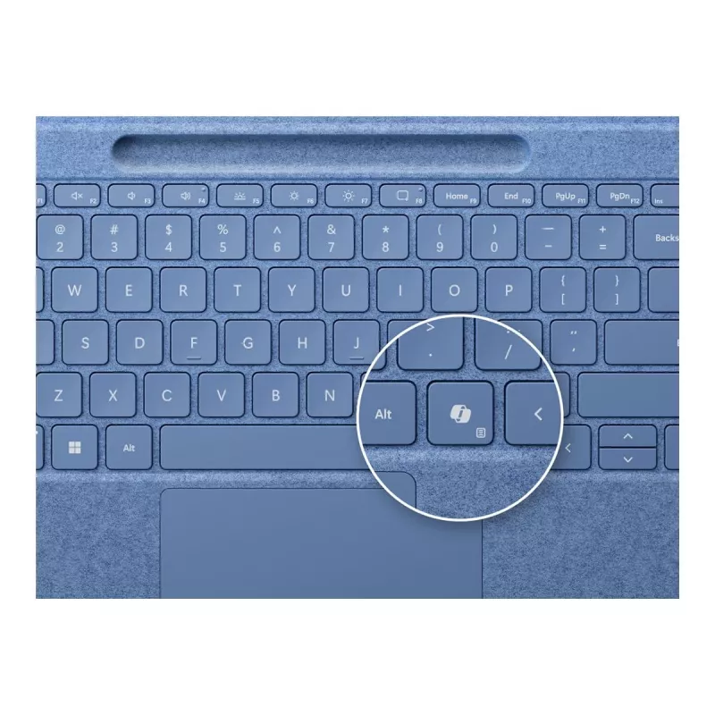 Näppäimistö Microsoft Surface 8YU-00027 — QWERTZ saksalainen layout, Bluetooth, kosketuslevy, sininen