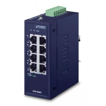 PLANET ISW-800T verkkokytkin, hallitsematon, L2 Fast Ethernet (10/100), sininen