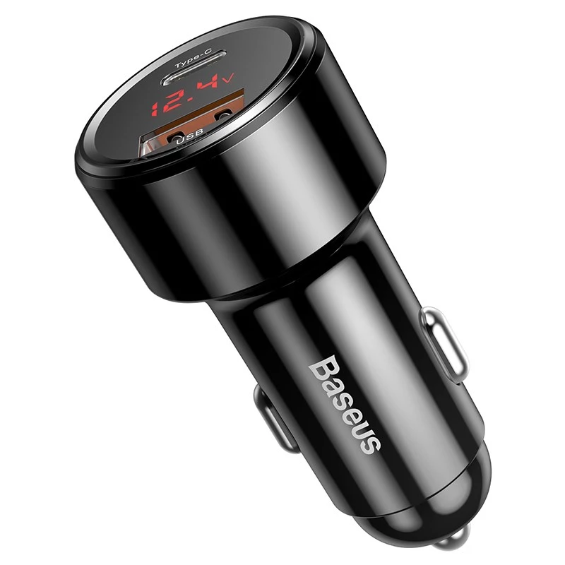Autolaturi Baseus CCMLC20C-01 yleinen musta pikalataus 12-24V