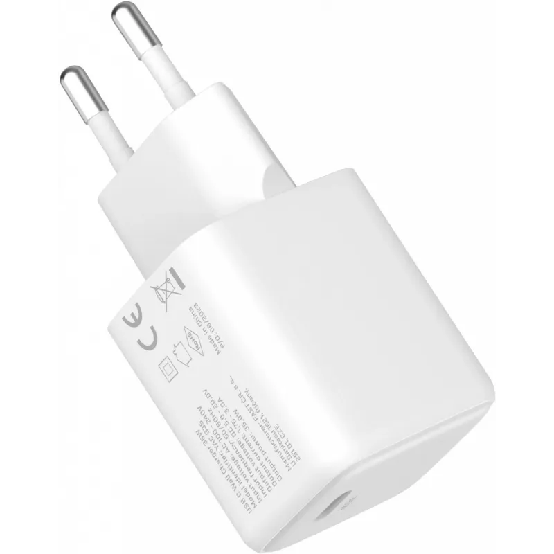 USB-C 35W 3A Power Delivery 3.0 QC 3.0 seinälaturi valkoinen