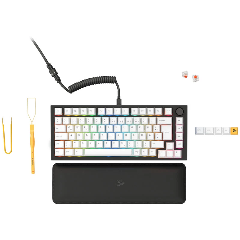 Glorious GMMK Pro musta Slate 75 % TKL -näppäimistö - valmiiksi koottu, ISO-DE-asettelu - musta (GLO-GMMK-P75-FOX-ISO-B-DE)