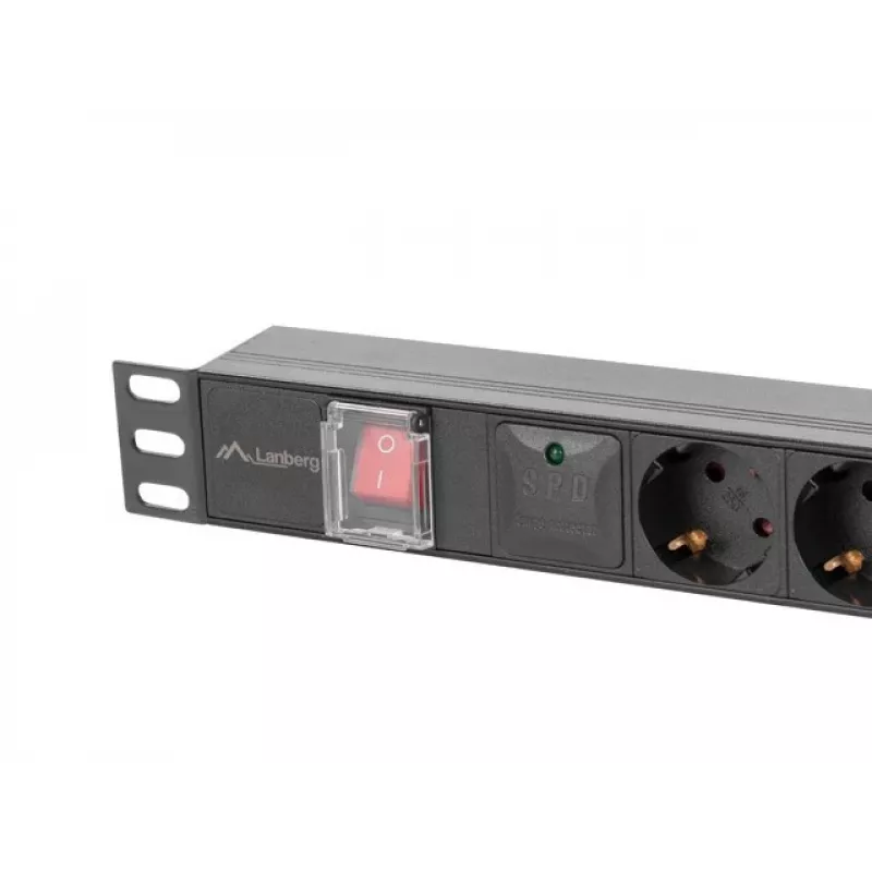 Lanberg PDU-05F-0200-BK virtajakoyksikkö (PDU) 5 AC-lähtöä 1U musta