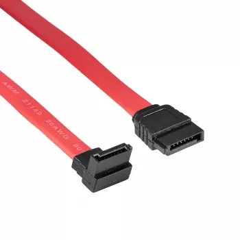 Akyga AK-CA-51 SATA III -kaapeli 6 Gb/s, suora 90° kulmaan, 0,5 m, punainen