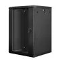 Seinäasennettava kaappi LANBERG WF01-6618-10B, 18U, 600×600×907 mm, musta, 60 kg