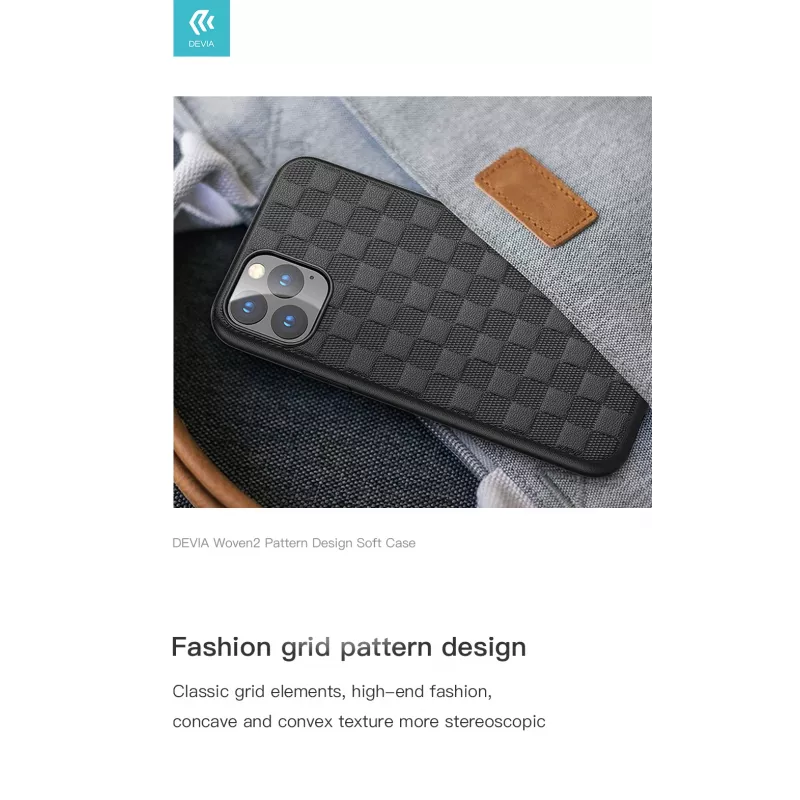 Pehmeä kotelo Devia Woven2 iPhone 11 Pro, kudottu strukturoitu suojakotelo, punainen