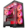 PC-kotelo MODECOM Volcano SPACE APEX ARGB Midi Tower, karkaistu lasi, USB-C, tukee ATX/microATX/Mini-ITX, GPU jopa 430 mm, CPU-jäähdytin jopa 180 mm