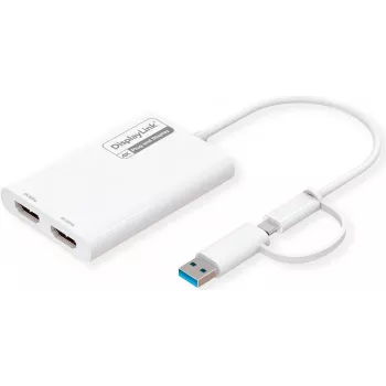 ROLINE näyttösovitin USB Type-C A - Dual HDMI 4K60 ST/BU - sovitin - digitaalinen/data (12.03.3206)