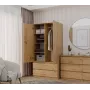 Topeshop SZAFA MALWA ART makuuhuoneen vaatekaappi 5 hyllyä 2 ovea tammi