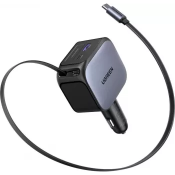 UGREEN Fast 2-porttinen 145W USB-C/USB-A autolaturi malli 55910B