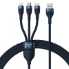 USB-kaapeli Baseus CASS030003 1,2 m USB A USB-C/Micro-USB-A/Lightning sininen