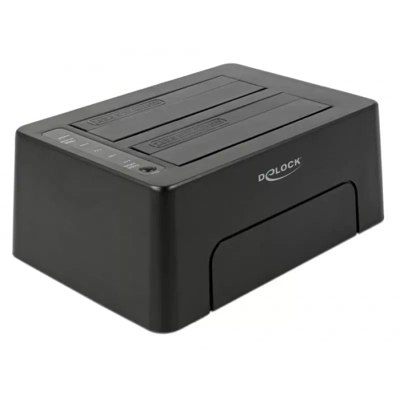 DeLOCK - kiintolevytelakka paikat: 2 - SATA 6Gb/s - 6 Gbit/s - USB 3,1 (Gen 2) - musta (63957)