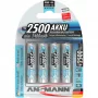 AA-paristo Ansmann 2500mAh maxE plus nikkelimetallihydridi NiMH